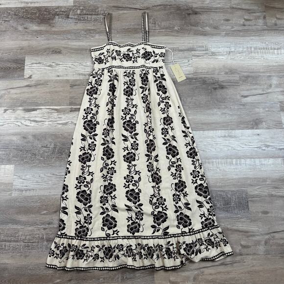 Joie Dresses & Skirts - NWT Joie Linen Blend Floral Midi Maxi Dress Cream Smocked Resort M